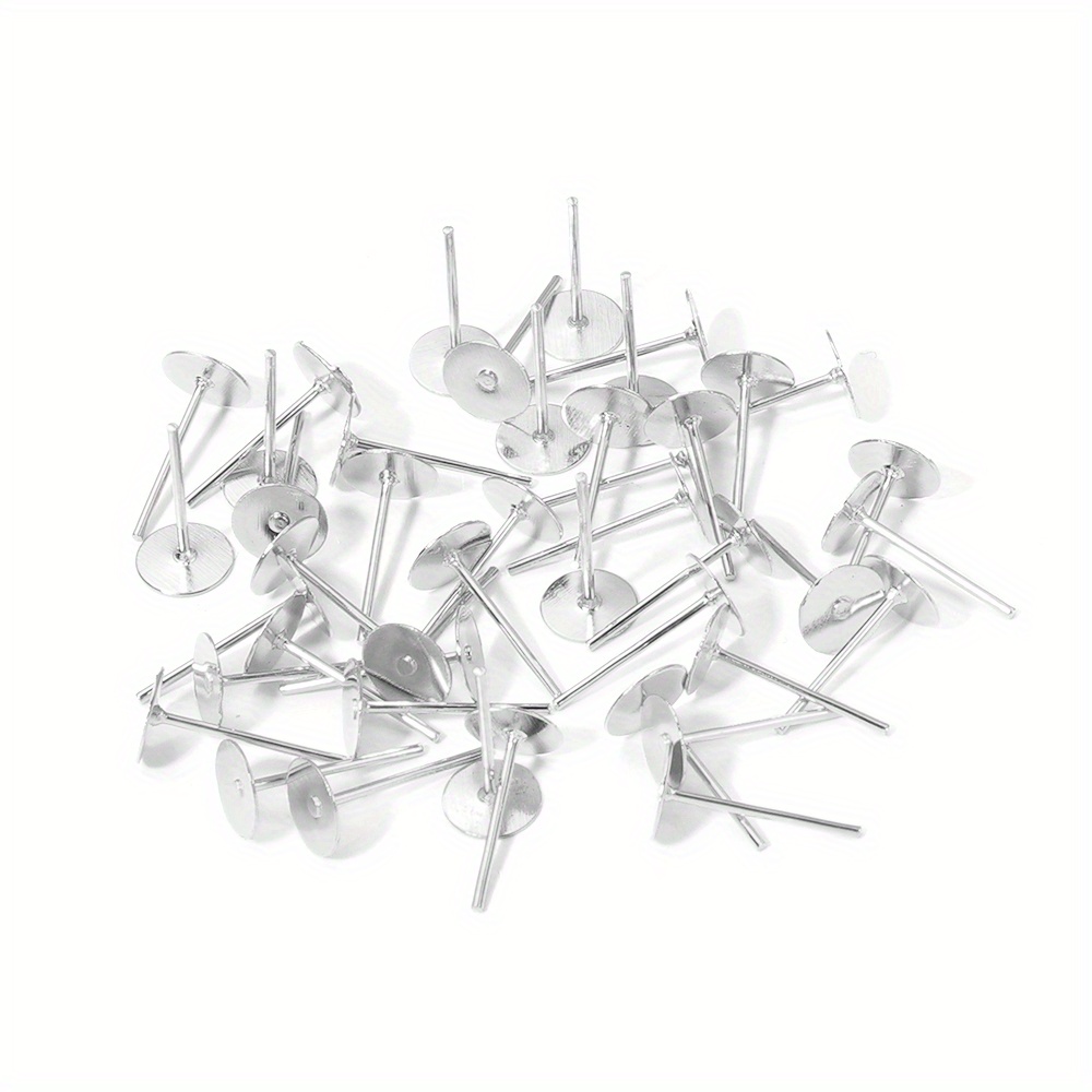200Pcs 5 6mm Golden Silvery Iron Ear Stud Earring Accessory